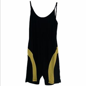 SHEIN Athletic Romper Black & Yellow Small